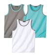 3er-Pack bequeme Tanktops Atlas For Men