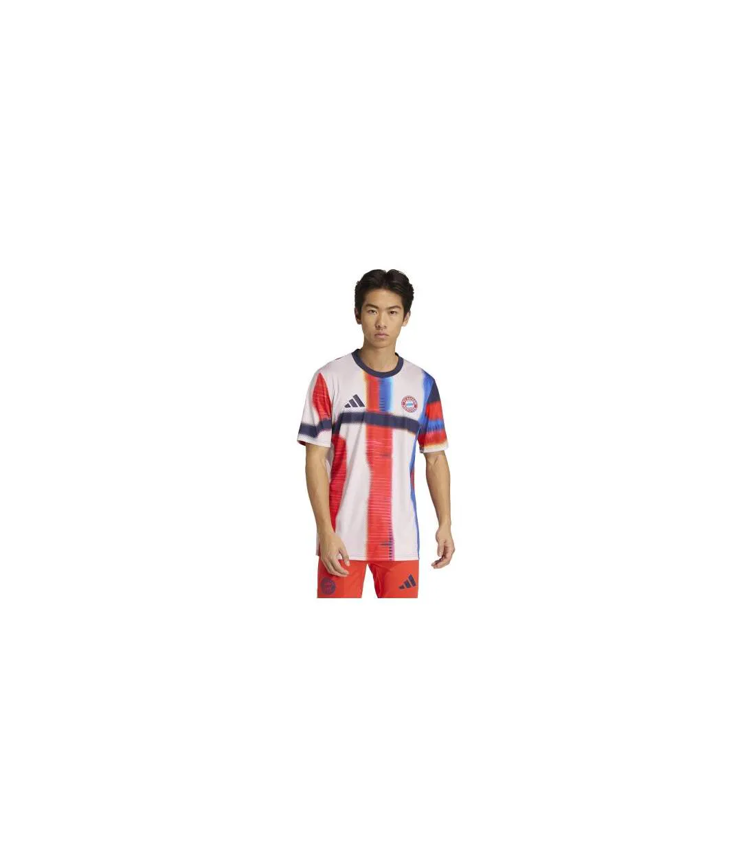 T-shirt Manches Courtes Motif/style Fc Bayern Munich Homme Bleu Marine Foncé Blanc Adidas-1