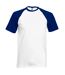 T-shirt de baseball à manches courtes Fruit Of The Loom pour homme (Blanc/Bleu royal) - UTBC327