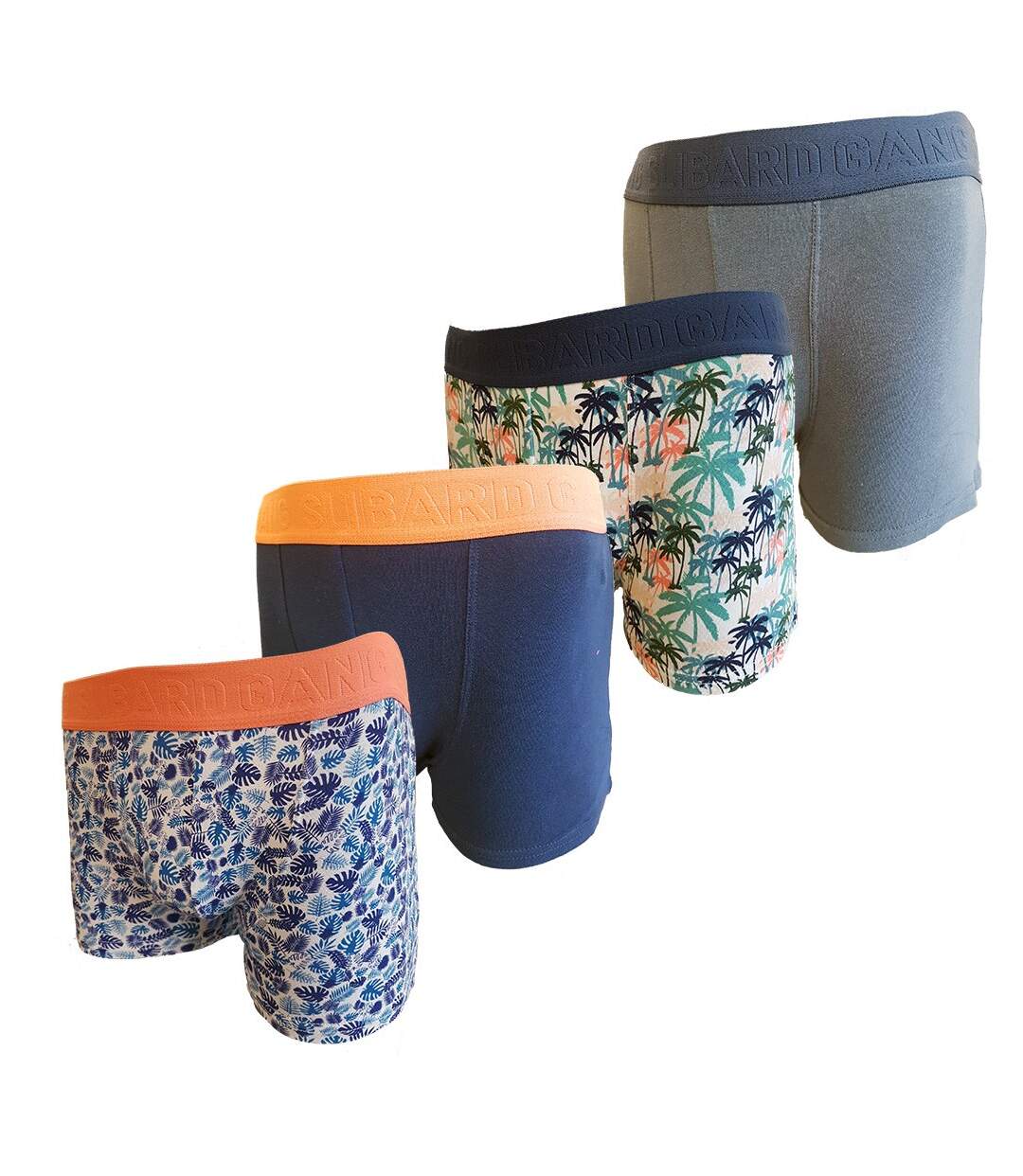 Boxers Caleçons Slibard Gang homme Confort et Qualité Pack de 4 Boxers Coton Fantaisie 0513-1