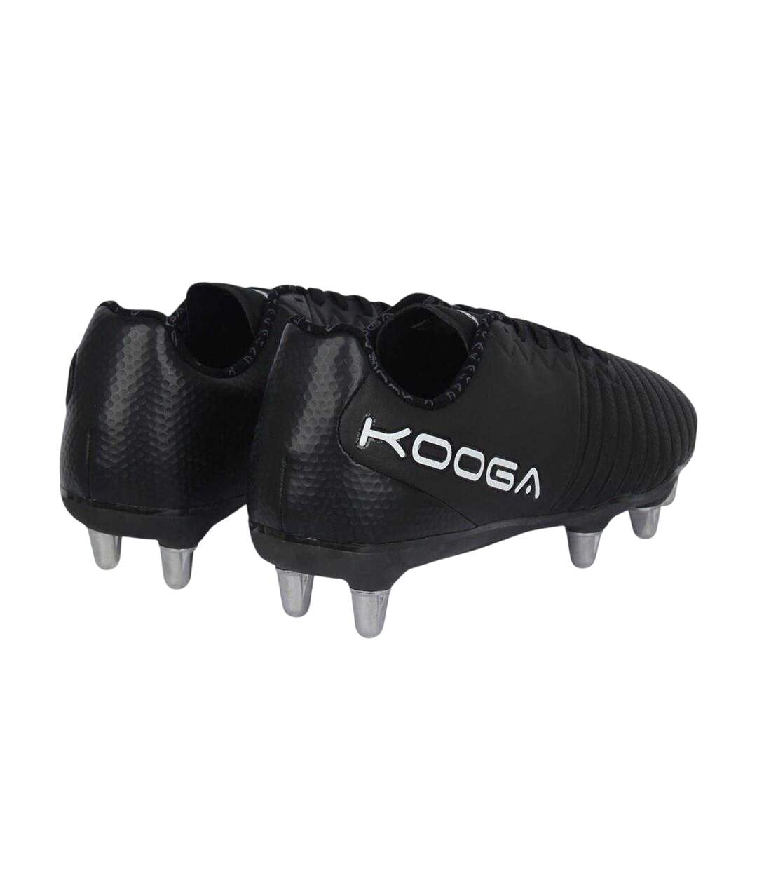 Mens Power Sg Leather Rugby Boots Black White KooGa-2