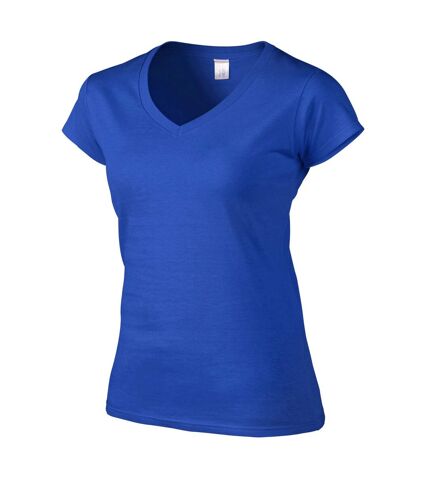 Gildan Womens/Ladies Soft Style V Neck T-Shirt (Royal Blue)