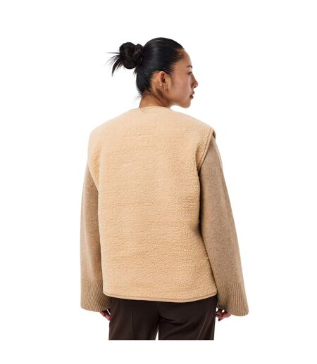 Womens/ladies Itoje Borg Gilet Ecru Threadbare