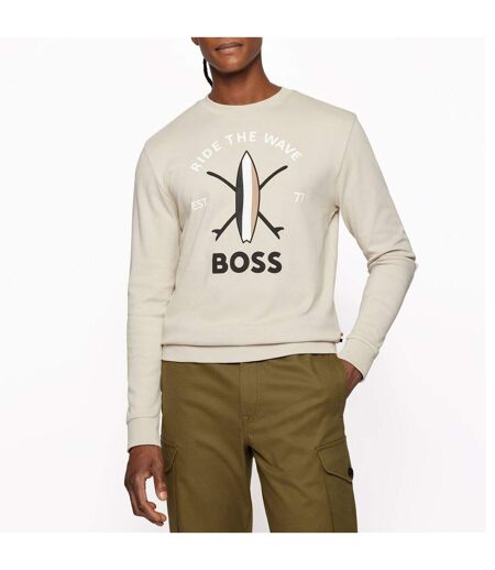 Mens Savin Sweatshirt Beige Hugo Boss