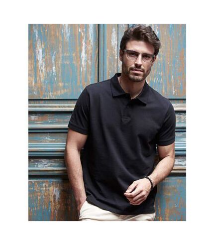 Tee Jays Mens Heavy Pique Short Sleeve Polo Shirt (Black)
