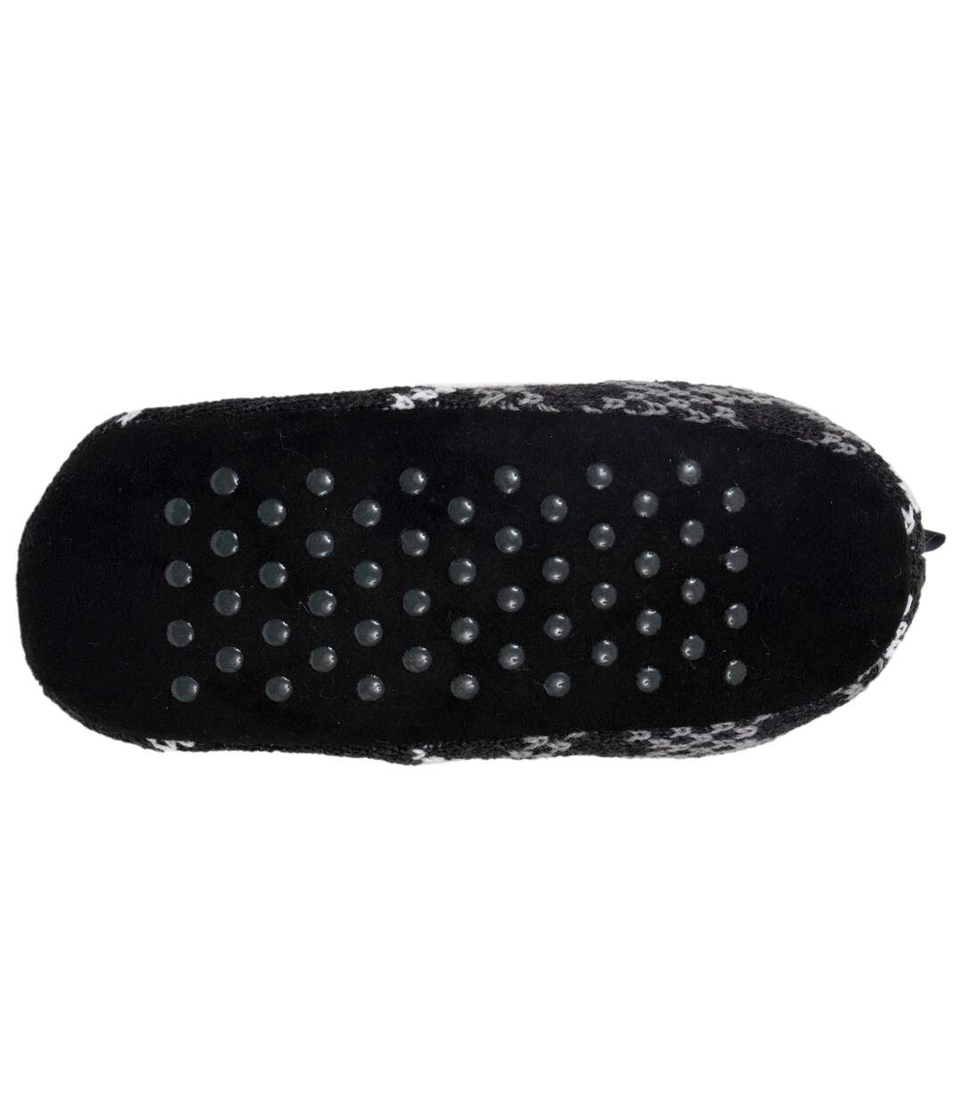 Isotoner Chaussettes d'intérieur homme maille fourrées - semelle à picots antidérapants-4