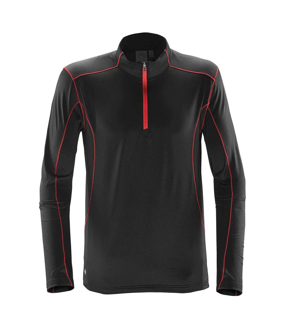 Mens Pulse Zip Neck Fleece Top Black Bright Red Stormtech-1