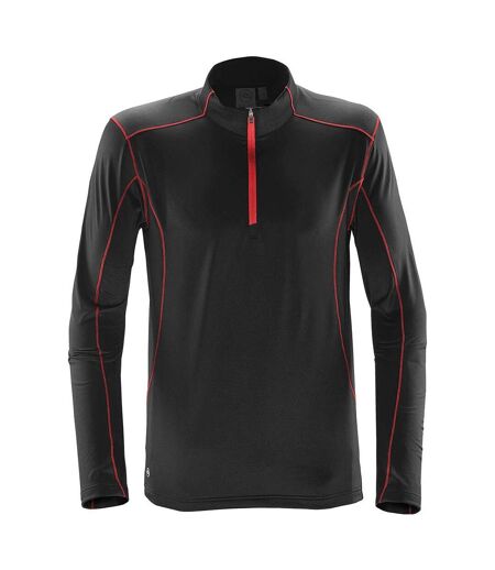 Mens Pulse Zip Neck Fleece Top Black Bright Red Stormtech