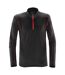 Mens Pulse Zip Neck Fleece Top Black Bright Red Stormtech-1