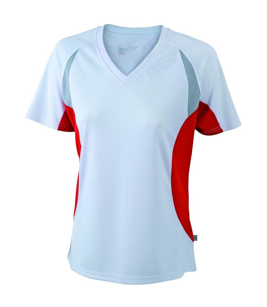 t-shirt running respirant JN390 - blanc et rouge - FEMME-1