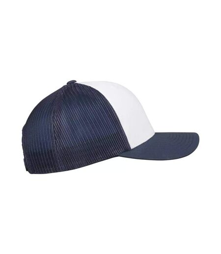 Casquette Trucker Retro Bleu Marine Blanc Flexfit