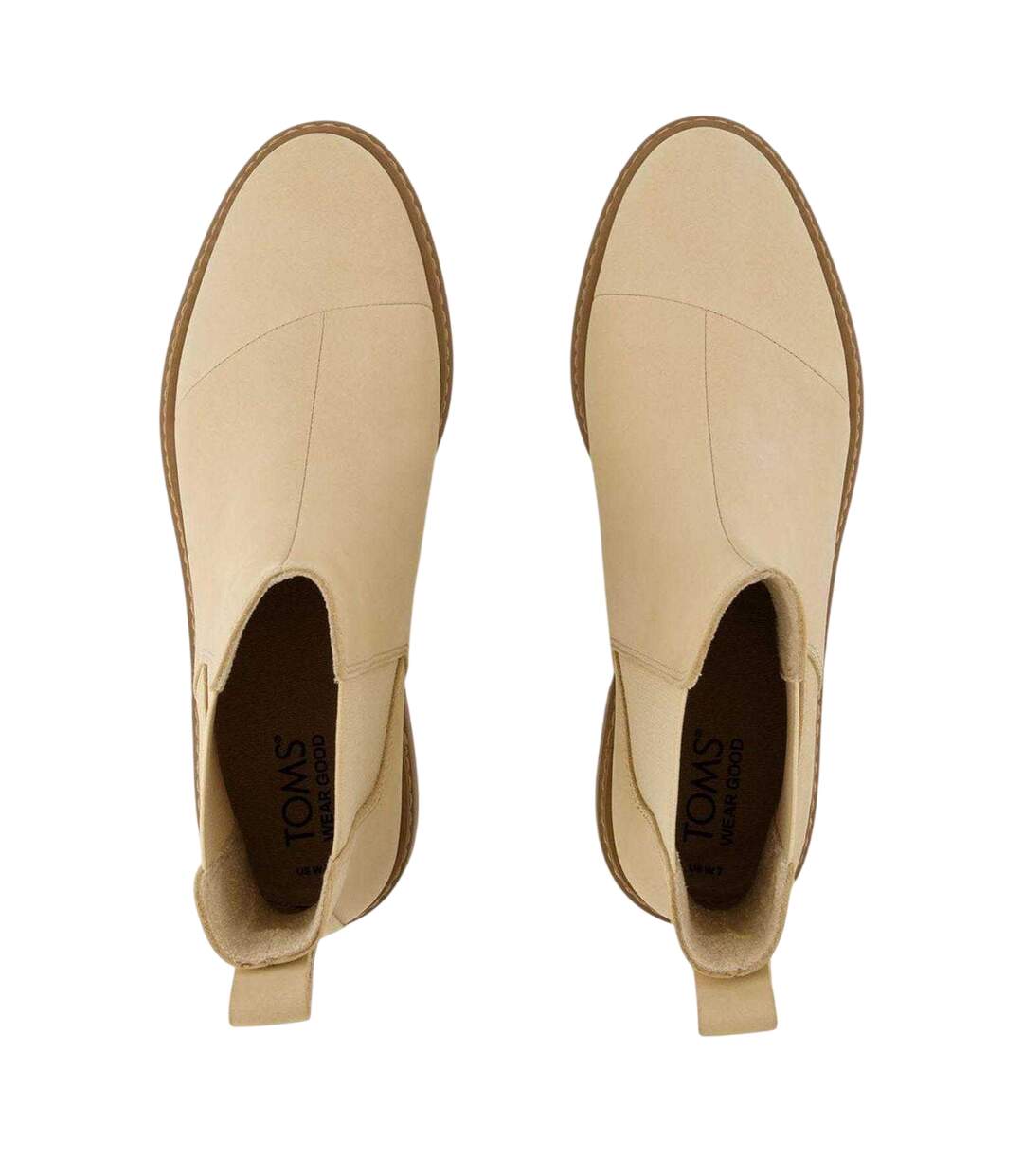 Womens/ladies Logo Nubuck Boots Natural Toms-3