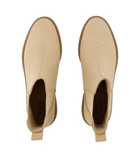 Womens/ladies Logo Nubuck Boots Natural Toms