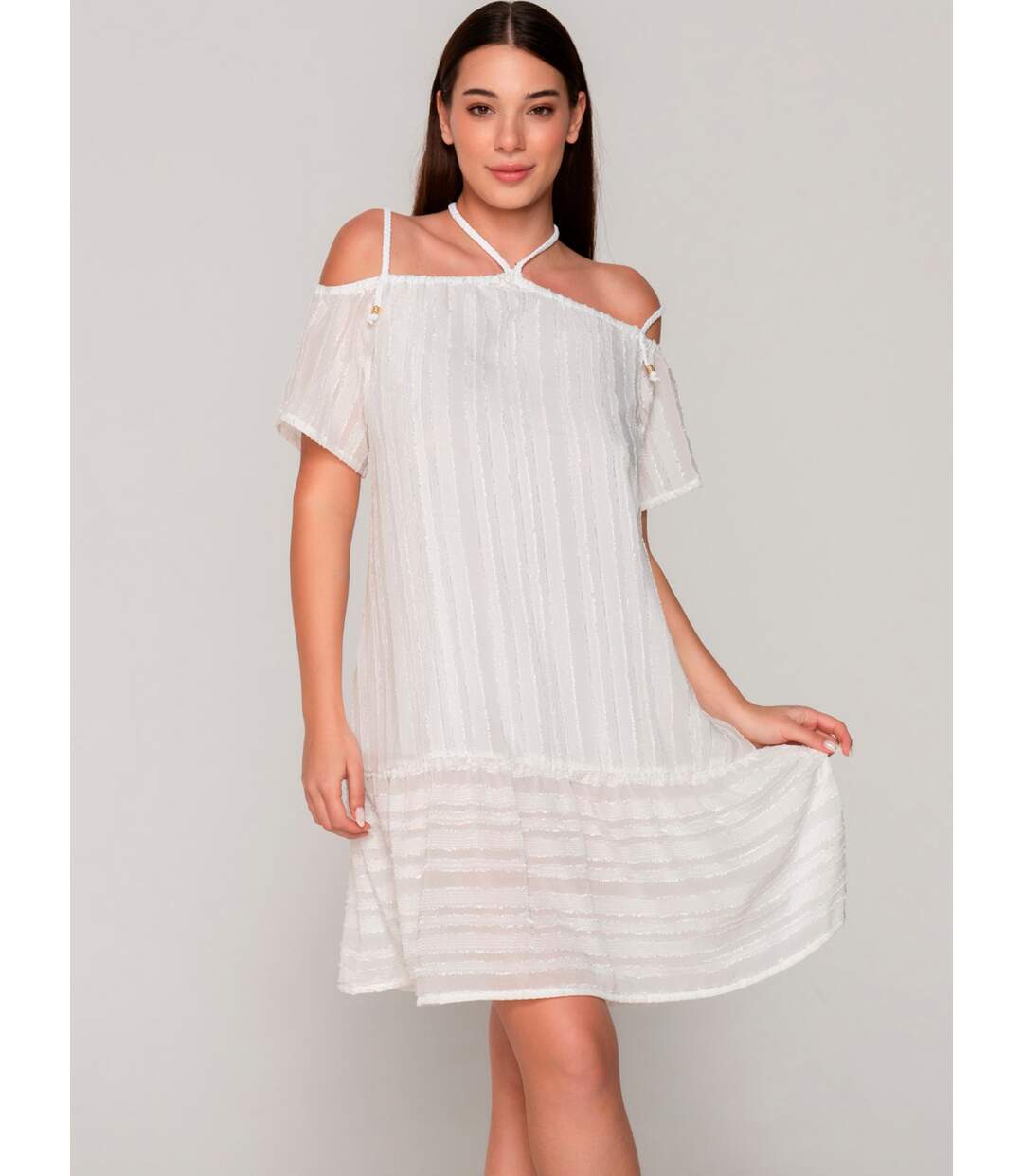 Robe estivale midi épaules tombantes PRAISE Luna Splendida-1