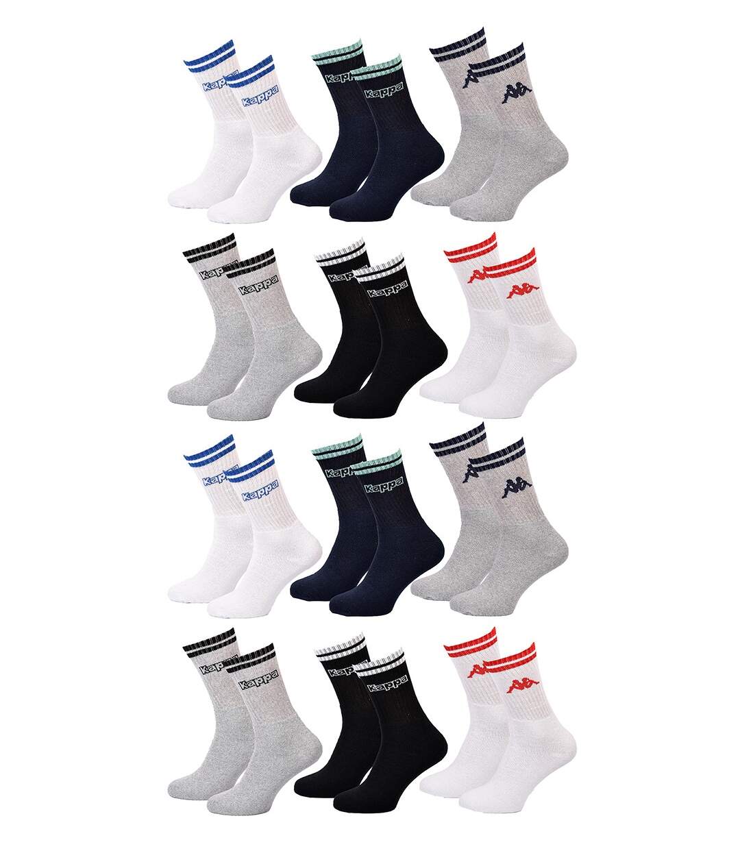 Chaussettes Homme KAPPA Pack de 12 Paires 1432 CREW