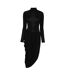 Womens/ladies Stretch Front Tie Midi Dress Black I Saw It First-1
