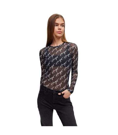 Womens/ladies Diralina 3 T-shirt Black White Hugo