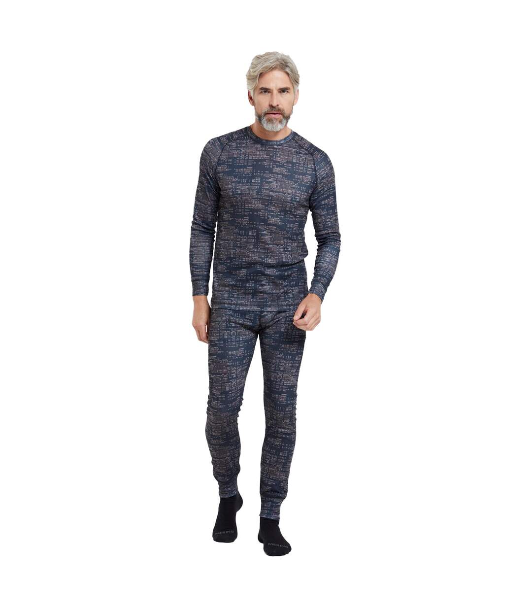 Mens Talus Dash Print Thermal Bottoms Black Mountain Warehouse-1