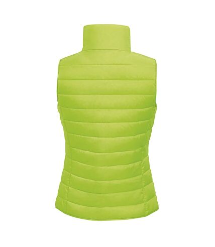 SOLS Womens/Ladies Wave Padded Water Repellent Bodywarmer/Gilet (Neon Lime)