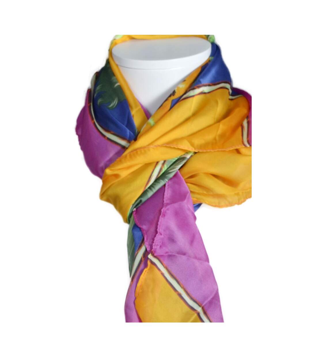 Foulard femme imprimé de couleur jaune - 100% viscose-2