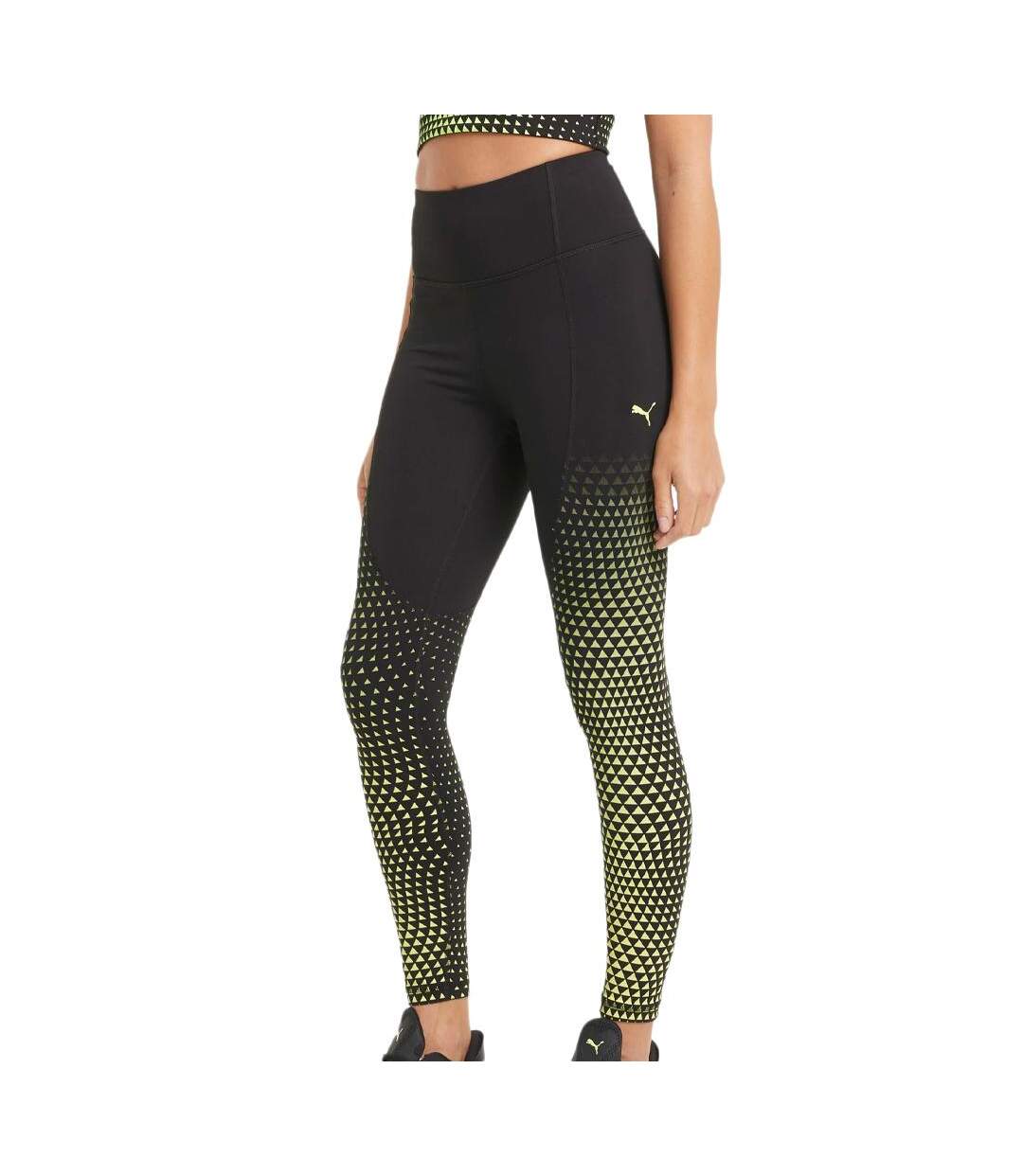 Legging Noir/Jaune Femme Puma Wais 7/8 - S-1