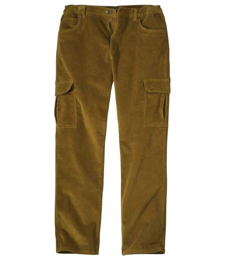 Men's Brown Corduroy Cargo Trousers