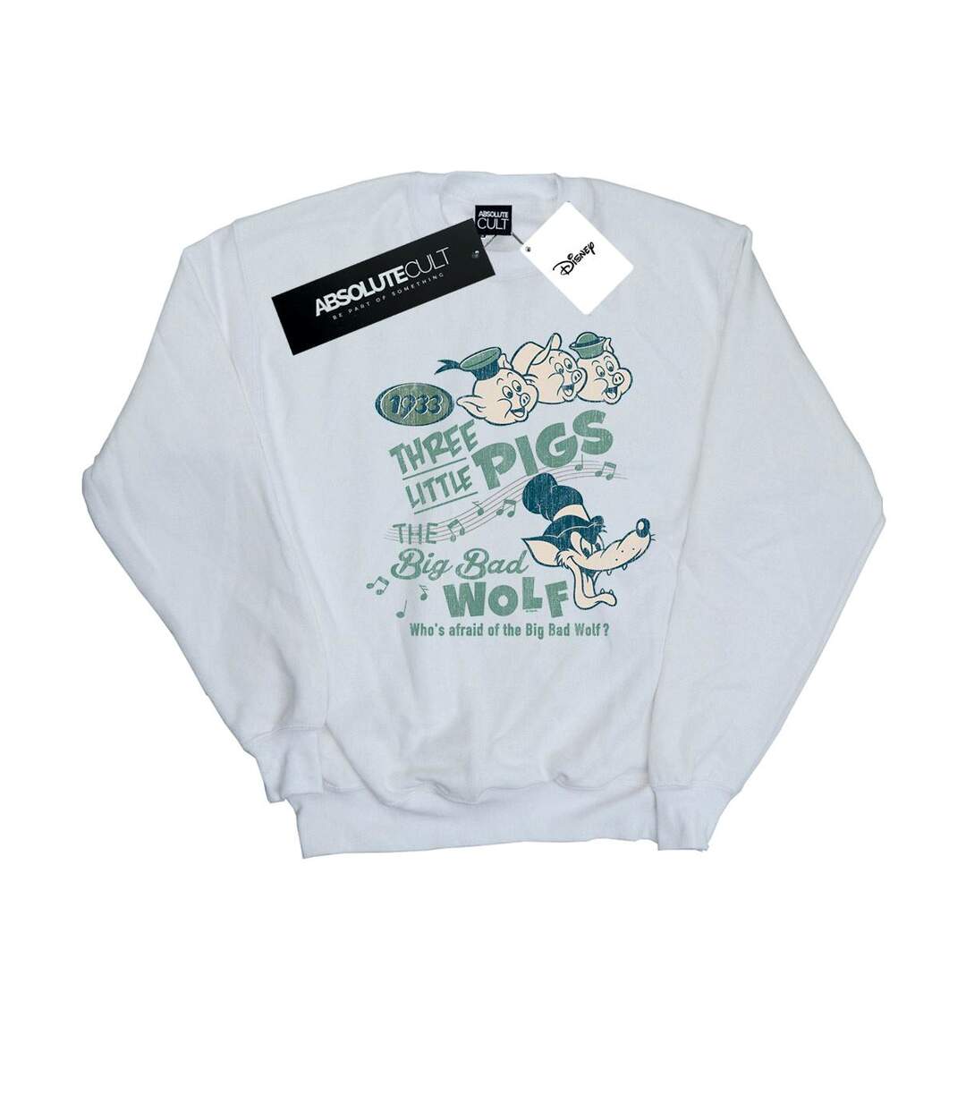 Disney - Sweat THREE LITTLE PIGS WHO'S AFRAID OF THE BIG BAD WOLF - Femme (Blanc) - UTBI13585-1