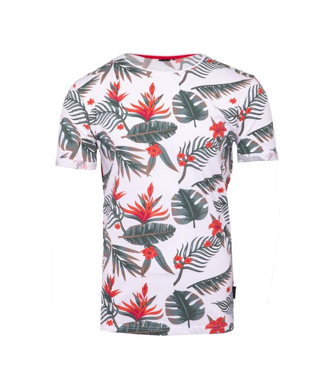 T-shirt blanc/rouge homme la maison blaggio fleur - 3xl-1