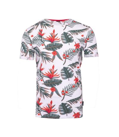 T-shirt blanc/rouge homme la maison blaggio fleur - 3xl