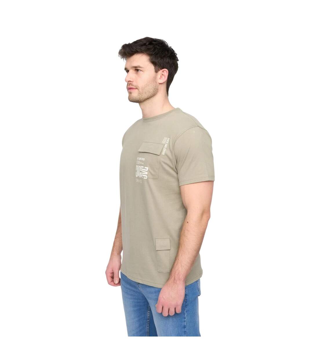T-shirt Trentflax Homme Vert De Gris Duck And Cover-1