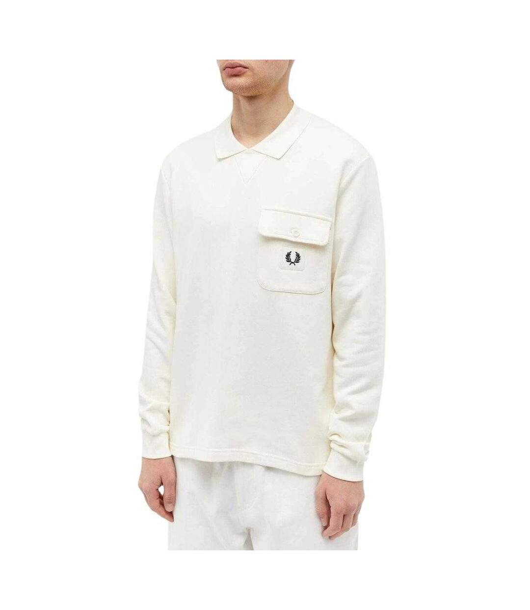 Polo Manches Longues Homme Écru Fred Perry-3