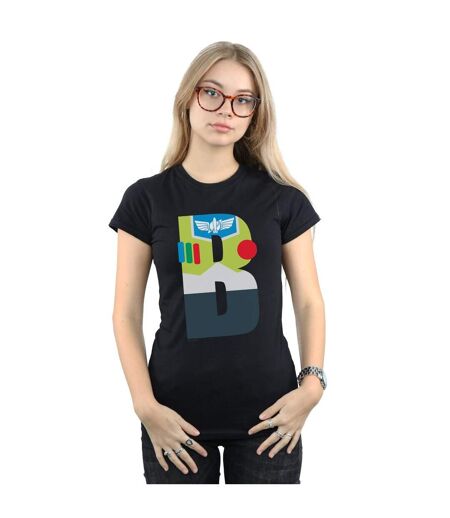 Disney Femme/Les femmes Alphabet B Is For Buzz Lightyear Cotton T-Shirt (Noir) - UTBI44286