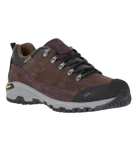 Mens falark vibram leather walking shoe dark earth Trespass