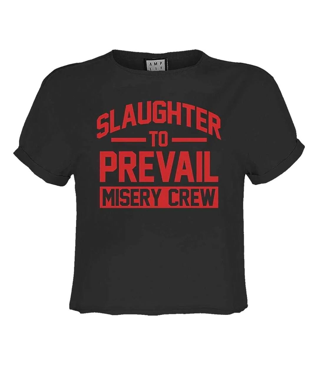 Womens/ladies Misery Crew Slaughter To Prevail Crop Top Charcoal Amplified-1