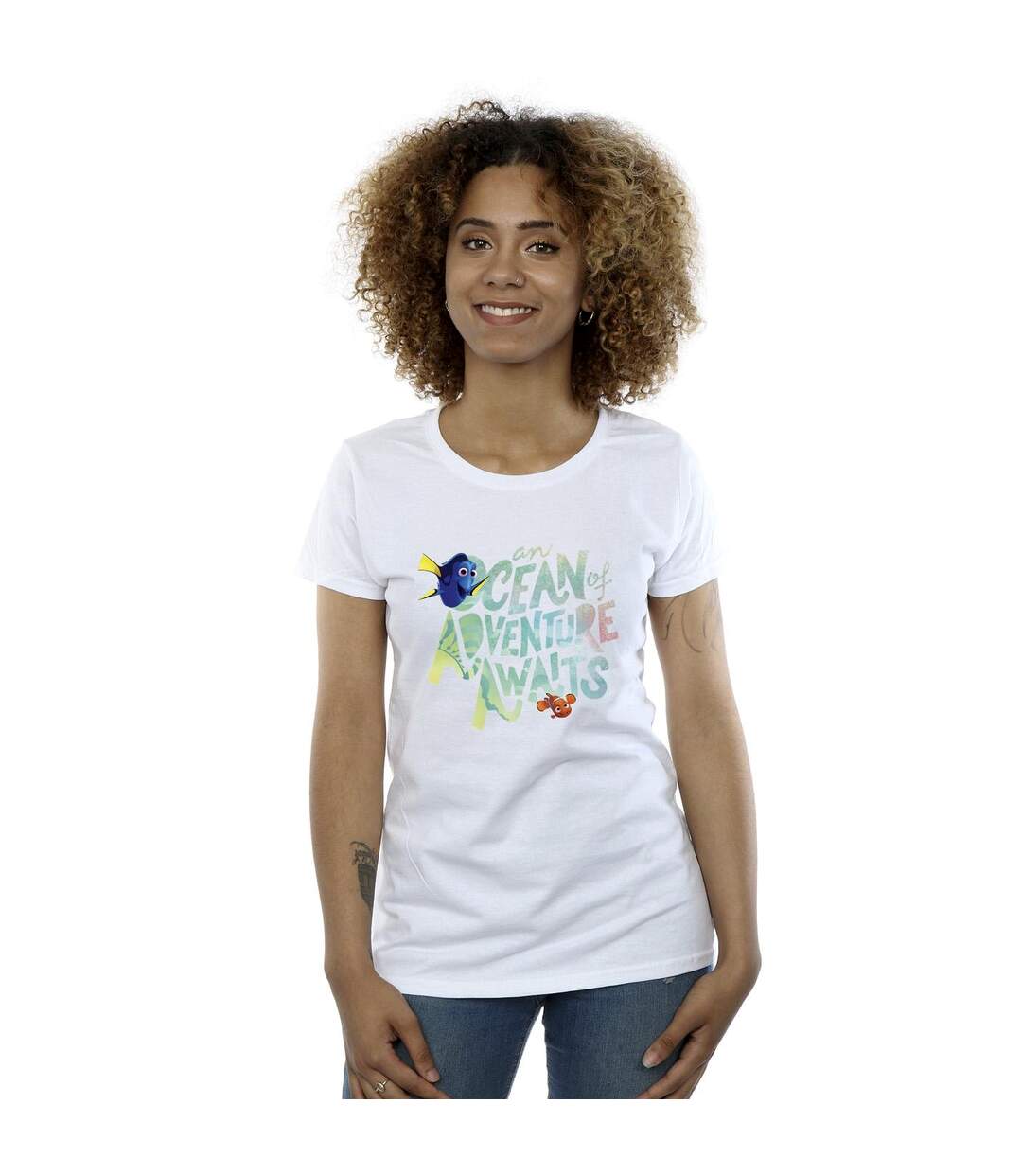 Disney T-shirt en coton Womens/Ladies Finding Dory Ocean Of Adventure (Blanc) - UTBI20189-2