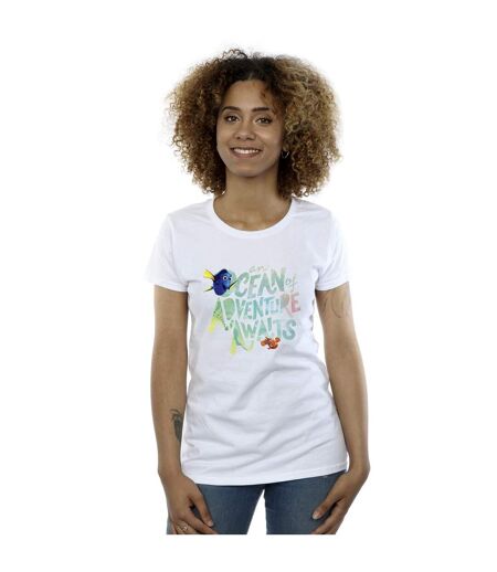 Disney T-shirt en coton Womens/Ladies Finding Dory Ocean Of Adventure (Blanc) - UTBI20189