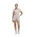 Combishort Manches Courtes Roulées Femme Taupe Adidas-1