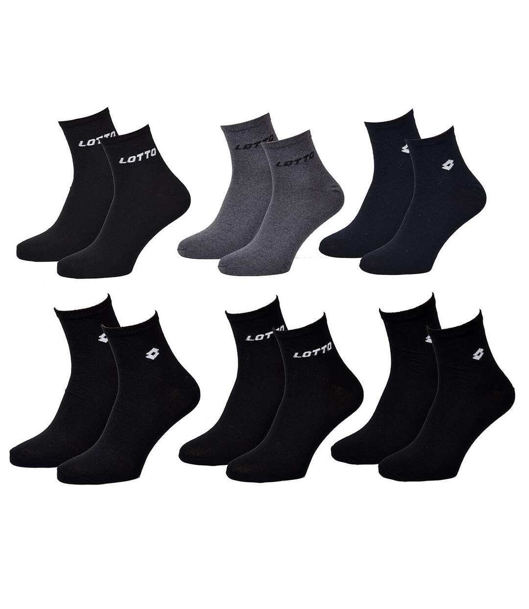 Chaussettes homme LOTTO Socquettes Pack de 6 Paires unies couleurs