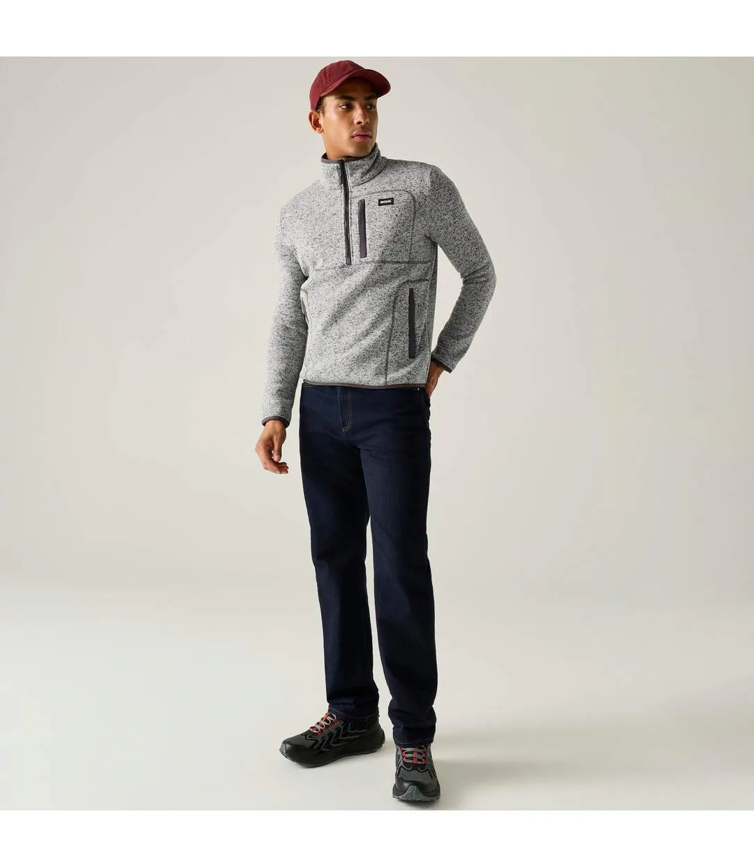 Haut Polaire À Col Montant Zippé Et Poche Sur Poitrine Barlee Homme Gris Pâle Regatta-1