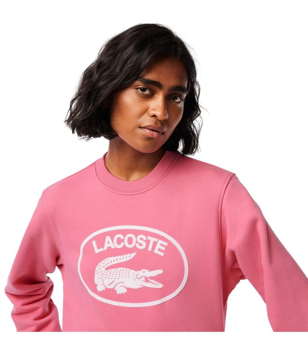 Sweat Manches Longues Femme Rose Lacoste-4