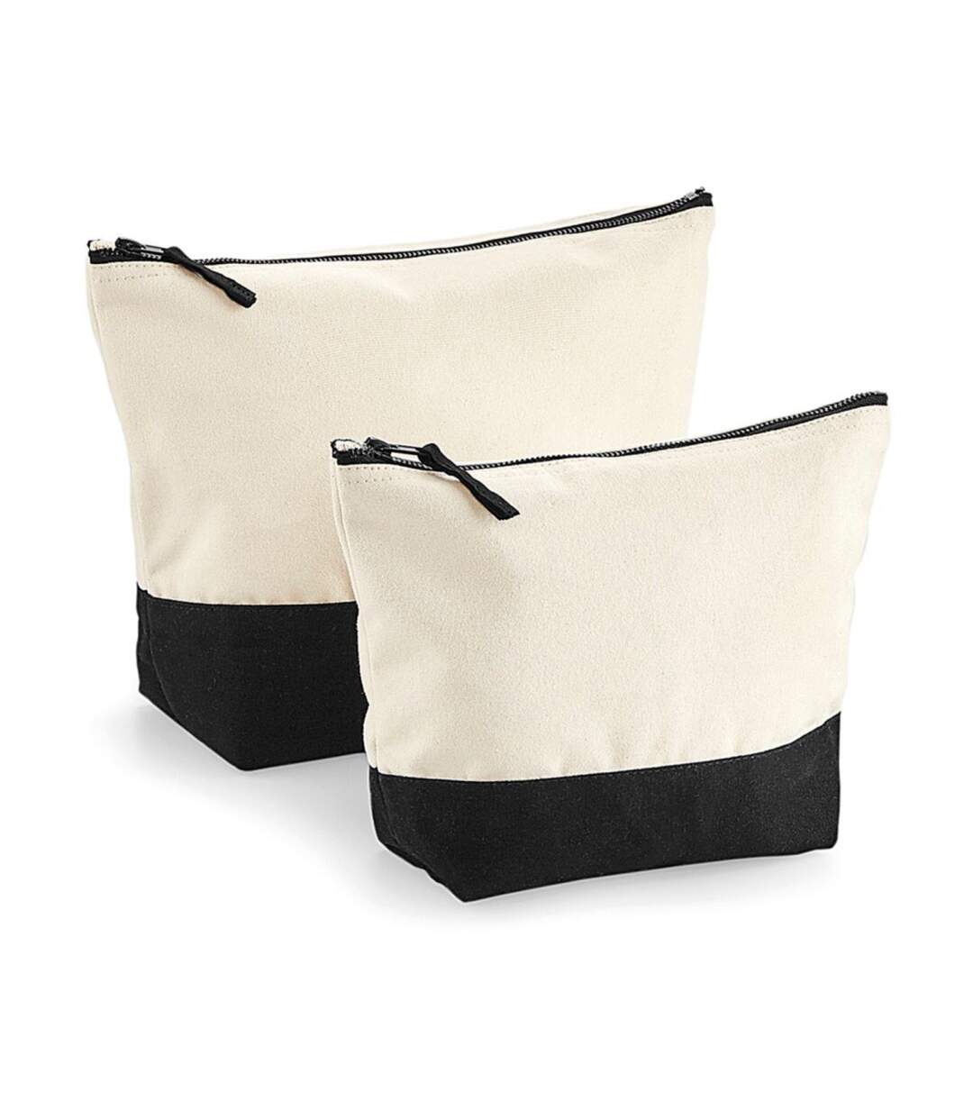 Trousse en coton taille L - W544 - beige et noir-1