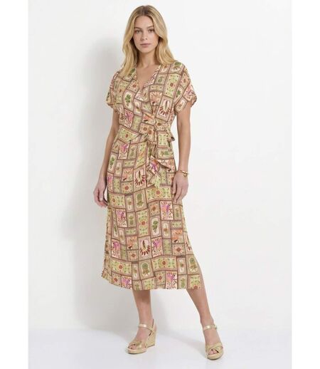 Robe longue imprimée décolleté cache-c¿ur