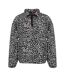 Womens/ladies Leopard Borg Fleece Top White Black SoulCal-1