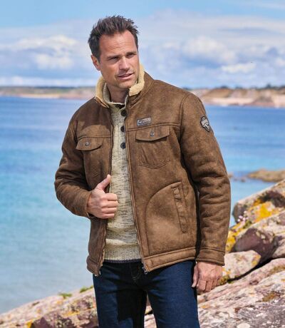 Men s Camel Aviator Jacket