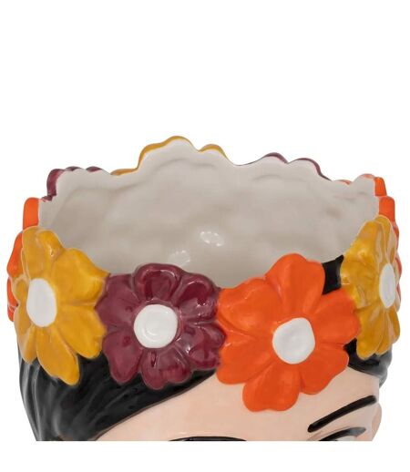 Vase Tête Femme Yucatan 18cm Multicolore