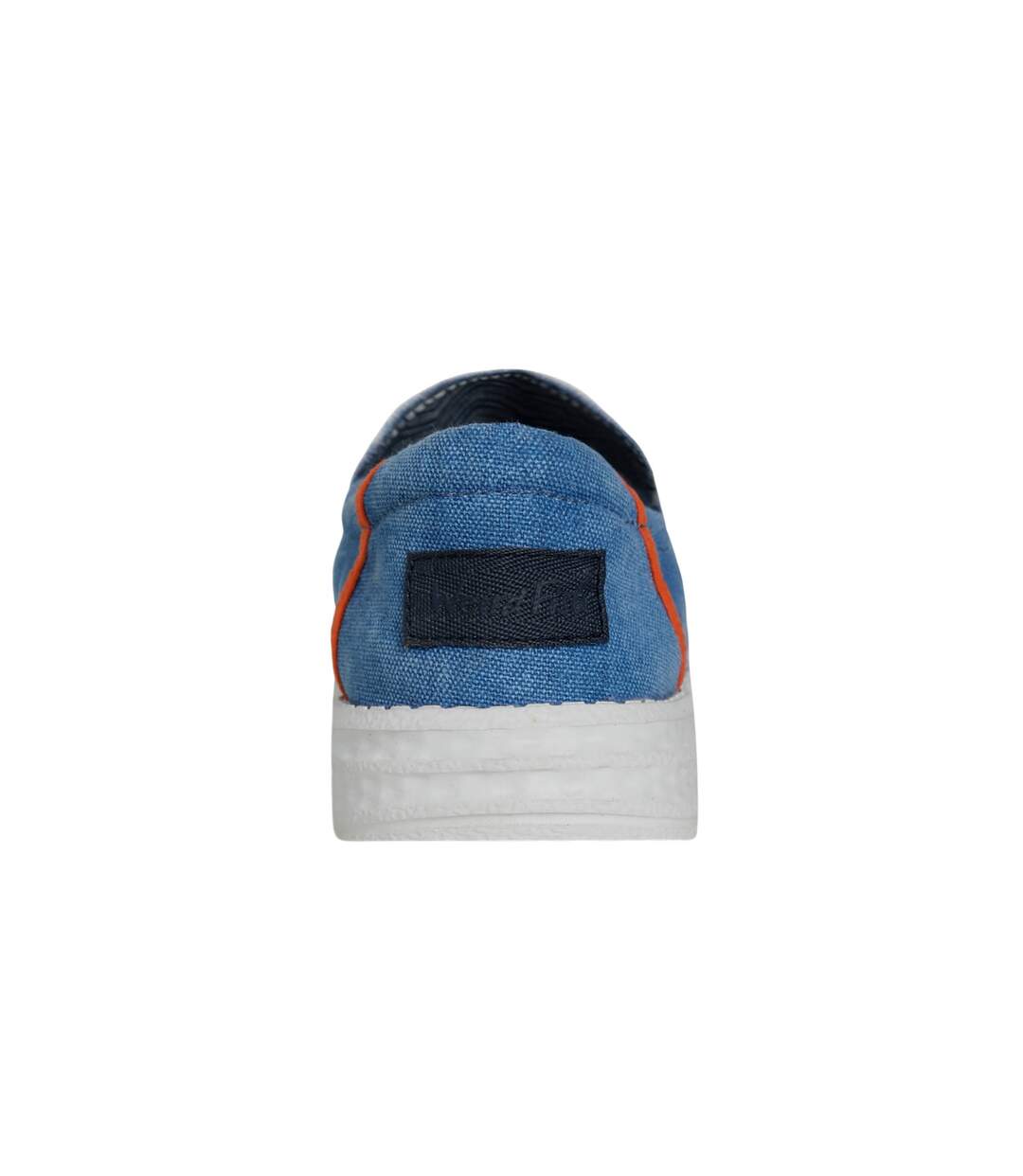 Mens Shoal Washed Canvas Slip-on Lightweight Shoes Denim Weird Fish-2