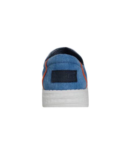 Mens Shoal Washed Canvas Slip-on Lightweight Shoes Denim Weird Fish