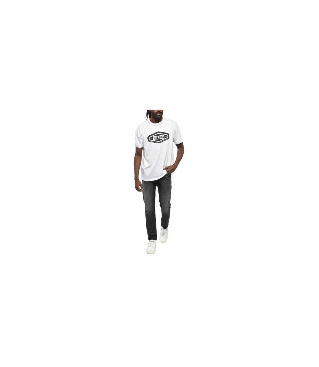 T-shirt Motif/style Logo Basic Homme Blanc Diesel-1