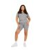 T-shirt Court Motif/style Uni Femme Gris Chiné Brave Soul-4