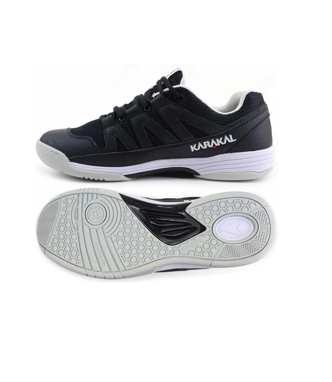 Karakal Mens Prolite Indoor Court Shoes (Silver/Black/Yellow) - UTCS766-3